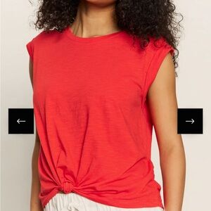 Sanctuary Women's‎ Knotted Muscle Tee, Cayenne, Size Small